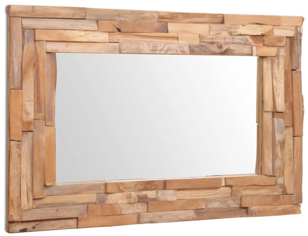 Espelho decorativo em teca 90x60 cm retangular