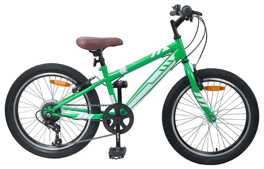 vidaXL Bicicleta de Montanha 20 Polegadas 6-Speed para 5-8 anos Verde