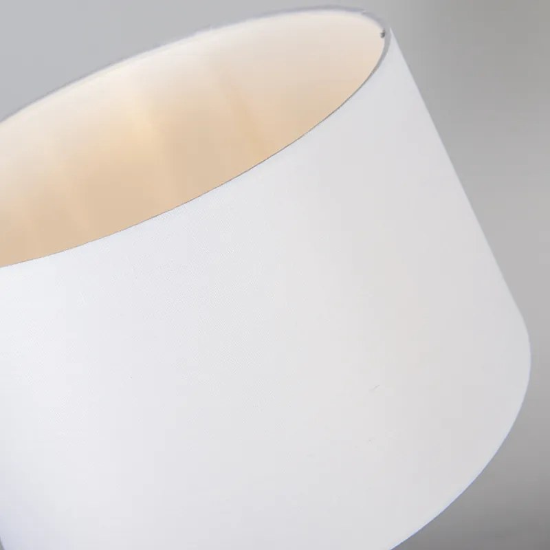 Candeeiro de mesa em cobre com cúpula branca 35 cm ajustável - Parte Moderno