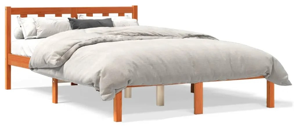 vidaXL Cama sem colchão 120x200 cm madeira pinho maciça castanho-mel