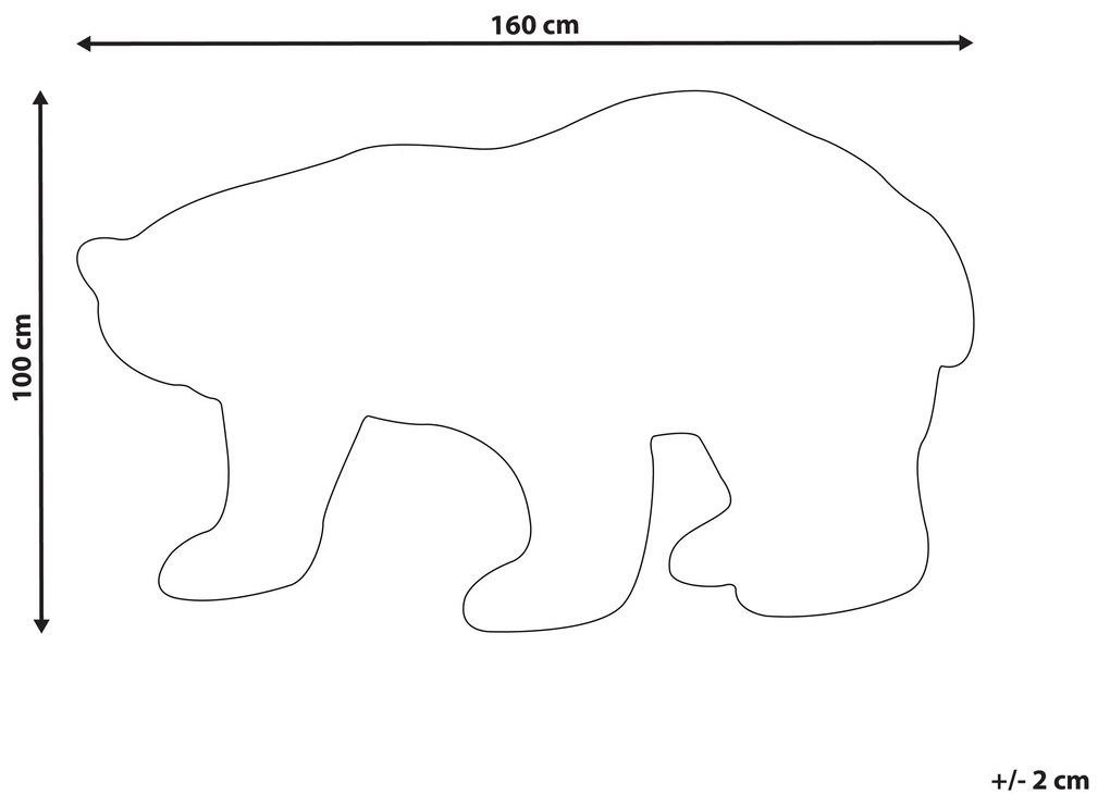 Tapete para crianças em lã branca motivo de urso polar 100 x 160 cm IOREK Beliani
