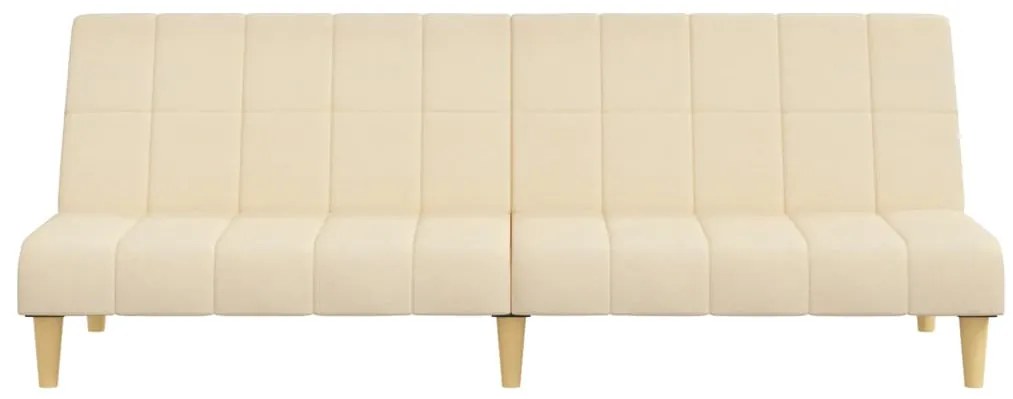 Sofá-cama de 2 lugares tecido cor creme