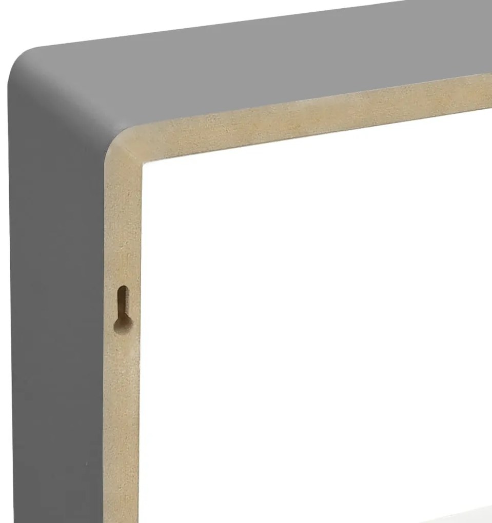 Prateleiras de parede em forma de cubo 3 pcs MDF cinzento