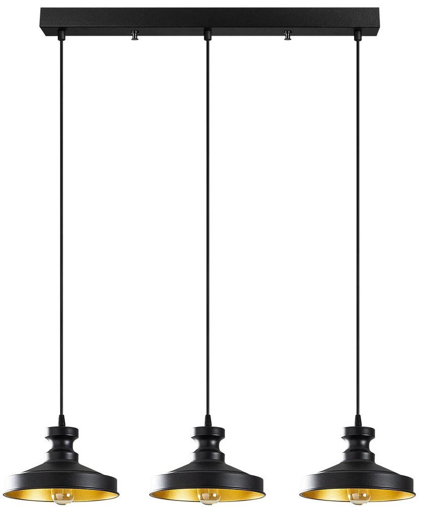 Candeeiro de Teto Berceste – Preto – 72 x 22 cm