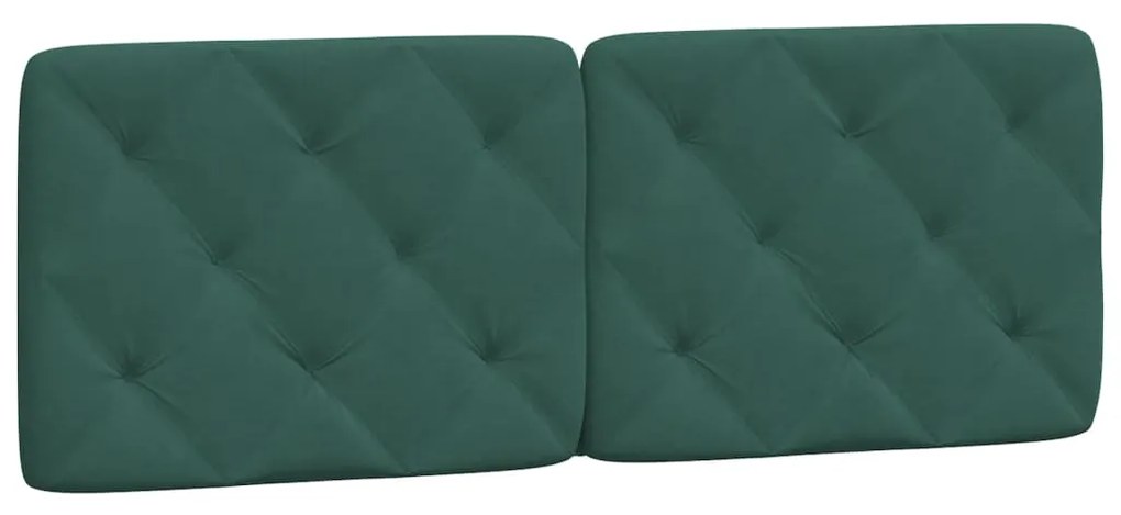 Estrutura de cama sem colchão 140x190 cm veludo verde-escuro