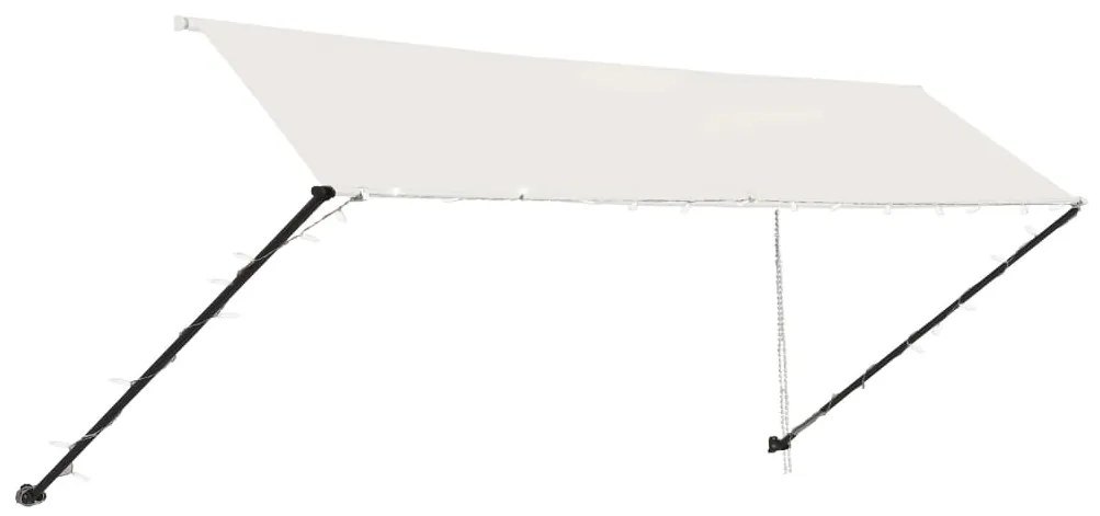 Toldo retrátil com LED 400x150 cm creme