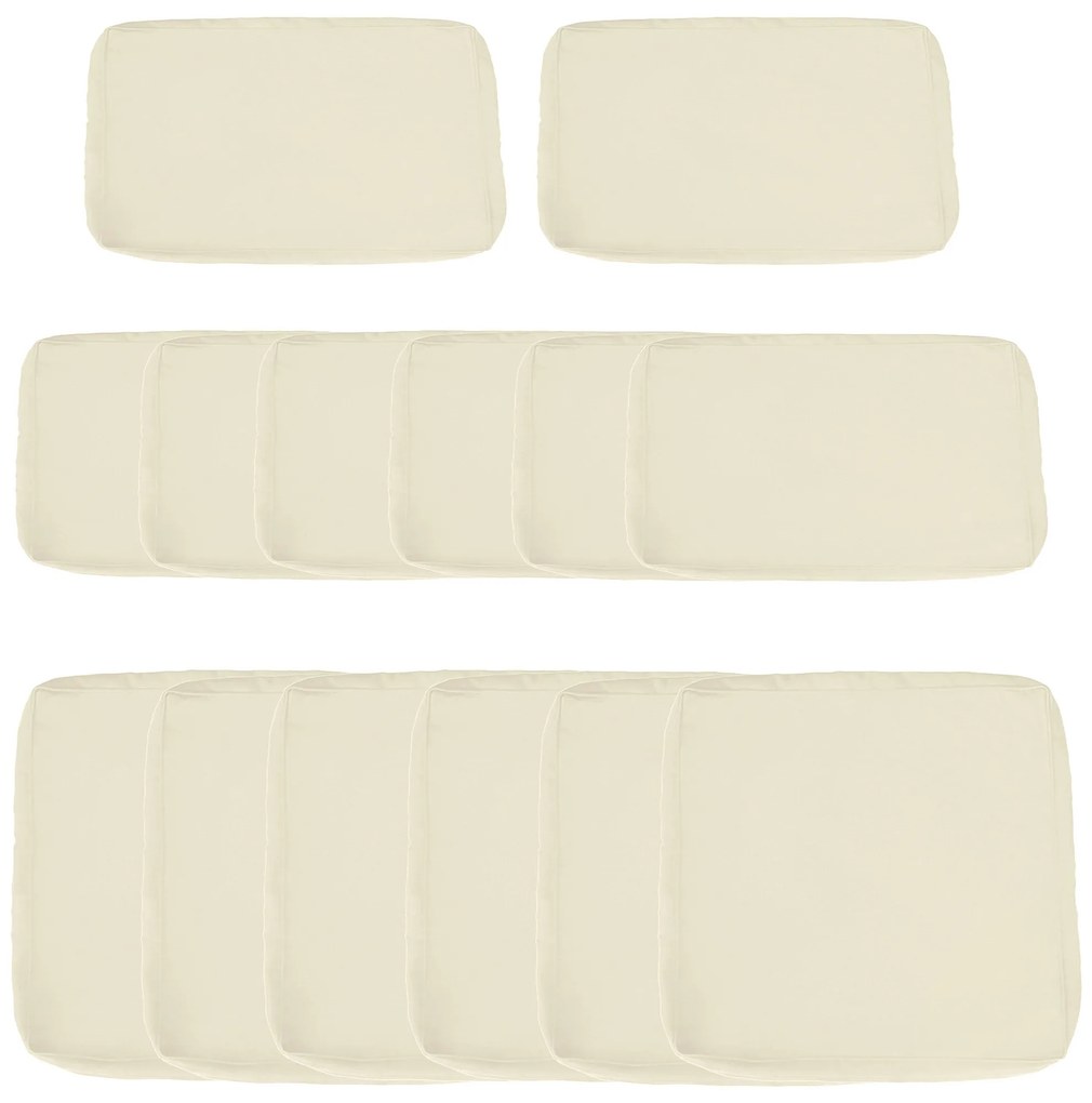 Outsunny Conjunto de 14 Capas de Almofada de Reposição para Móveis de Jardim 6 Capas de Assento 8 Capas de Encosto Poliéster Bege | Aosom Portugal