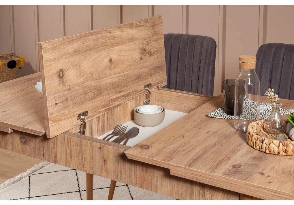 Conjunto de Mesa de Jantar Extensível e Cadeiras Vina – Pinho Atlântic