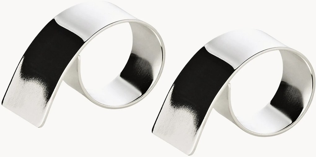 Argolas para guardanapos banhadas a prata Volute, conjunto de 2