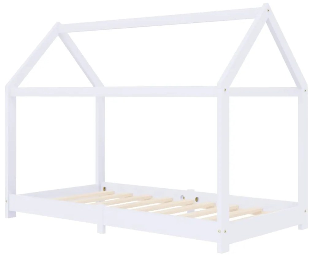 Estrutura de cama para crianças 70x140 cm pinho maciço branco