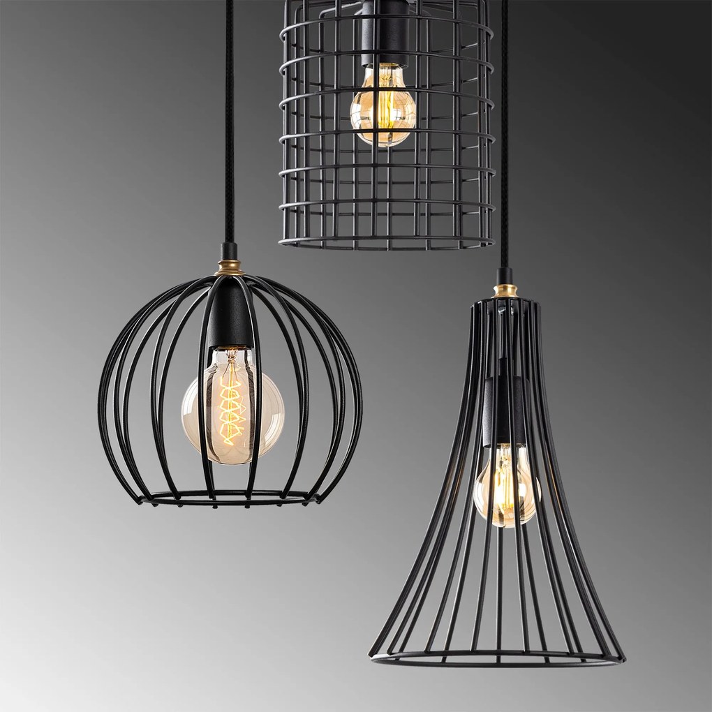 Candeeiro Teltrio – Preto Antique – 52 x 41 x 49-129 cm