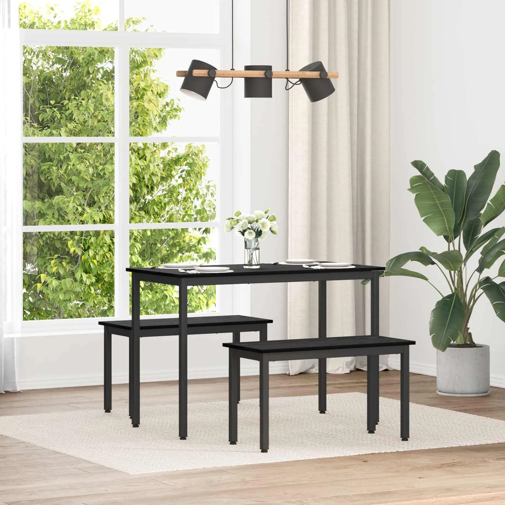 vidaXL banco Carvalho Preto 80 x 35 x 45 cm Madeira processada