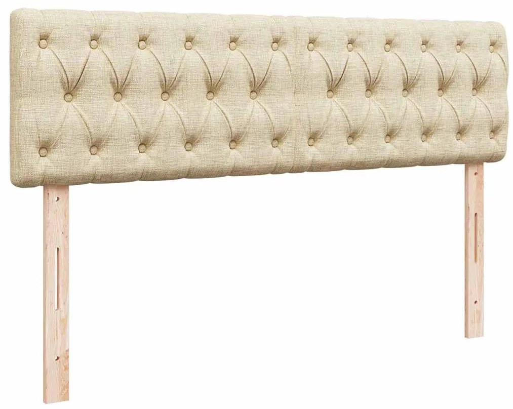 Cama otomana com colchão 140x200 cm tecido creme