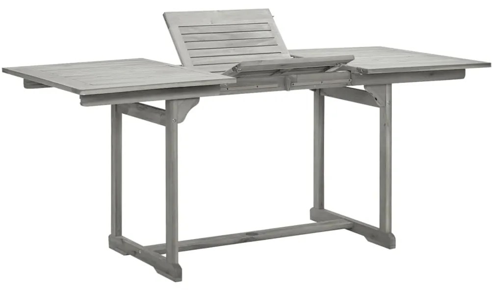 316575 vidaXL Mesa de jantar p/ jardim (120-170)x80x75 cm acácia maciça
