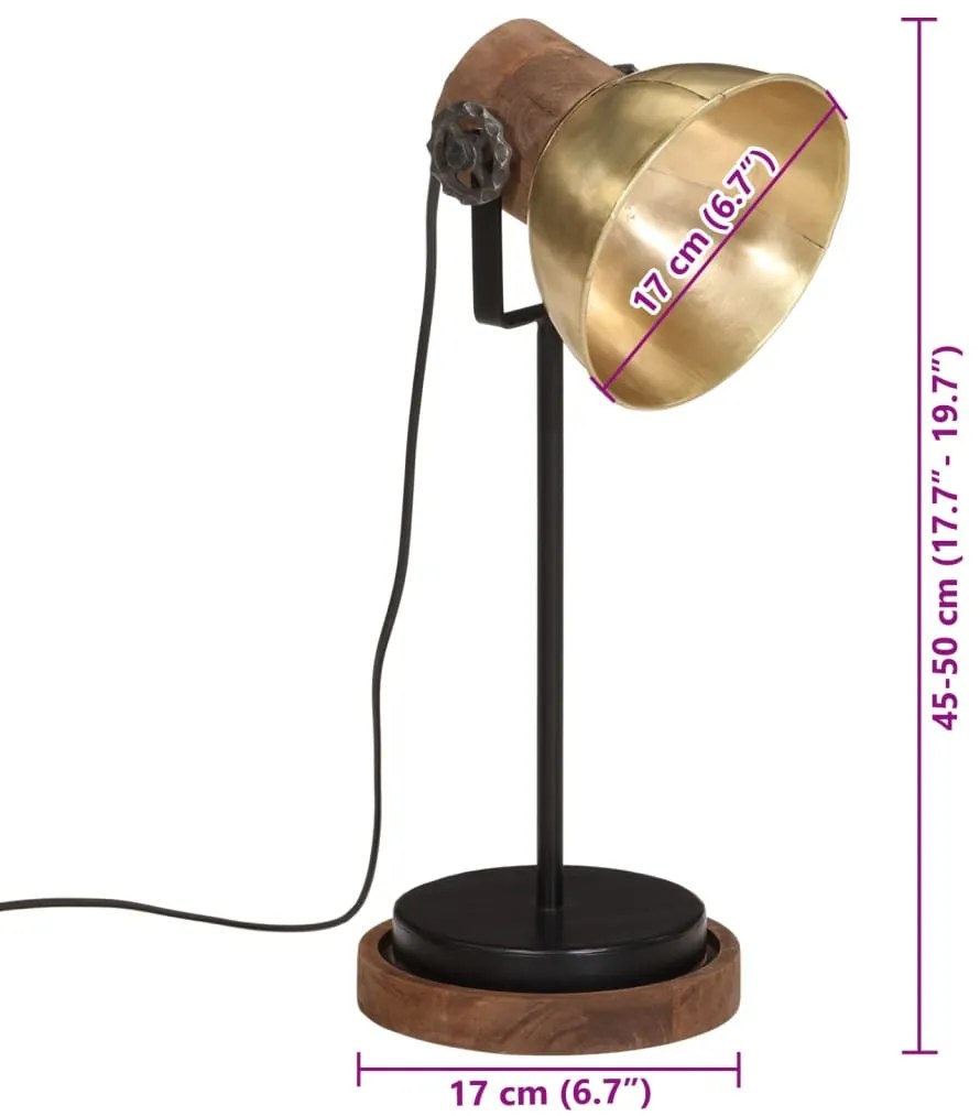 Candeeiro de secretária 25 W 17x17x50 cm E27 bronze antigo