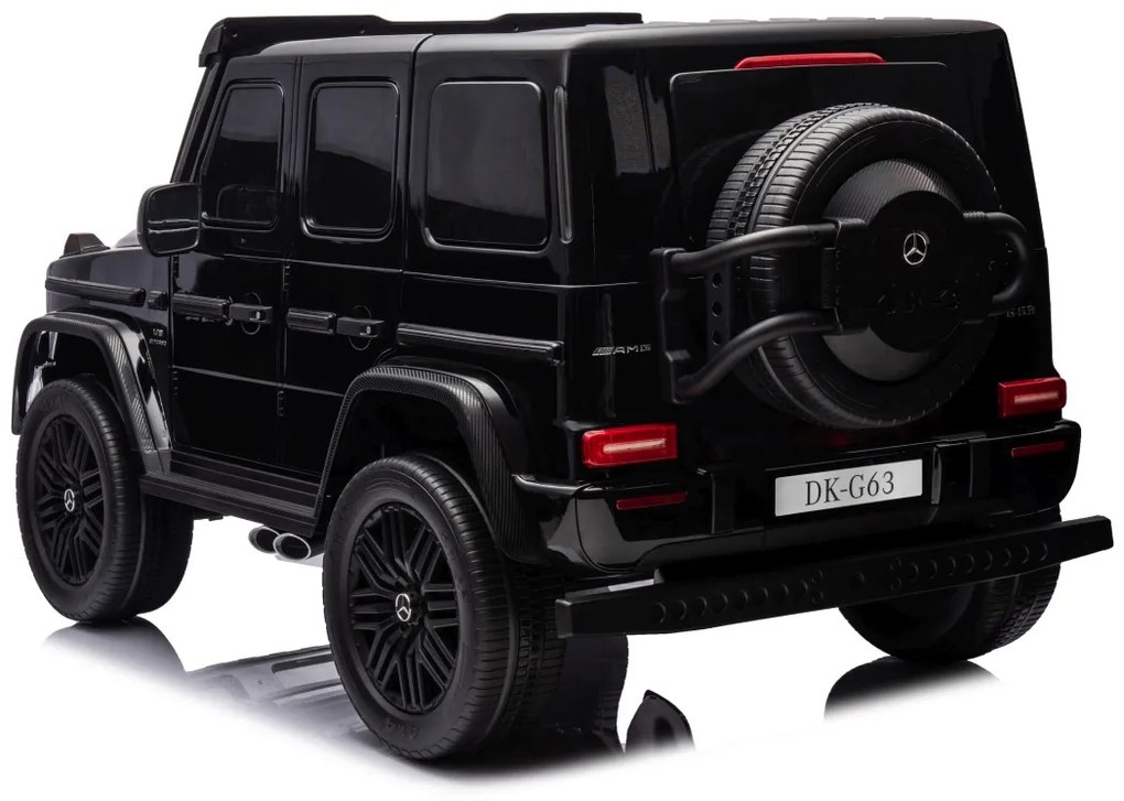 Carro elétrico para Crianças 24V, 4x200W 2 Lugares Mercedes Benz G63 AMG XXL MP4 Rodas de espuma EVA, Assento Couro Preto