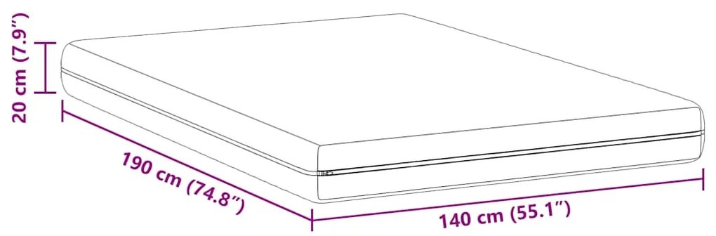 Colchões Branco 140 x 190 cm Tecido 100% poliéster