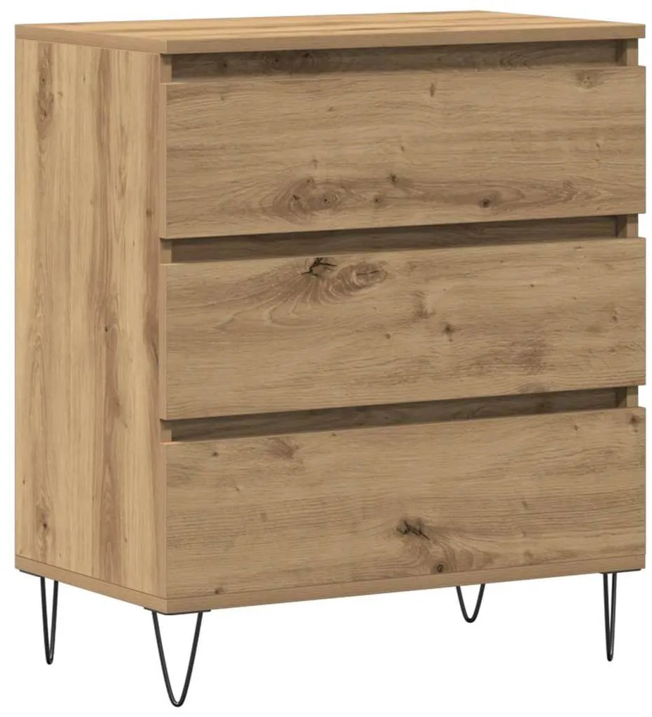 Sideboard vidaXL com Gavetas Carvalho Artesanal 60x35x70 cm Madeira de