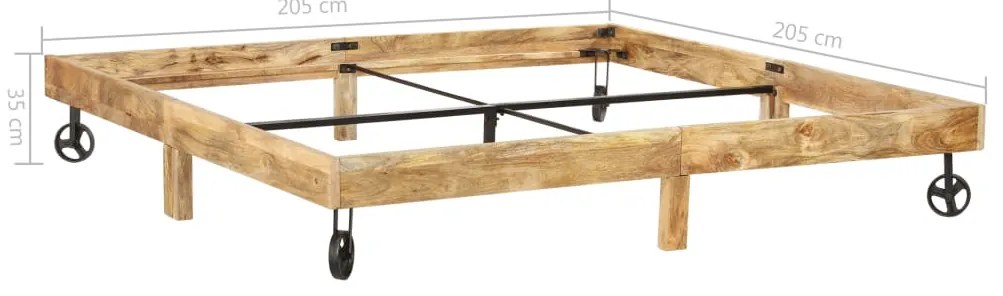 Estrutura de cama madeira de mangueira maciça 200x200 cm