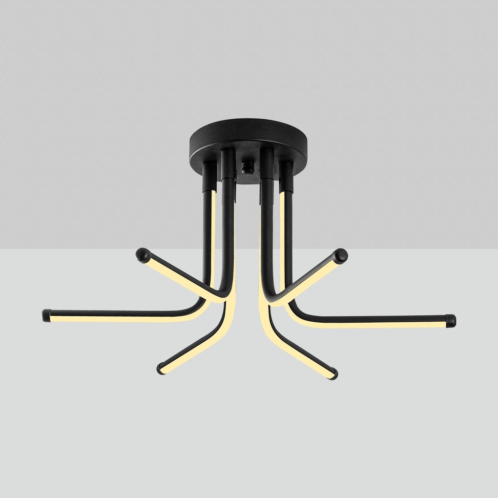 Chandelier Leddaisy – Preto – 55x25x55 cm