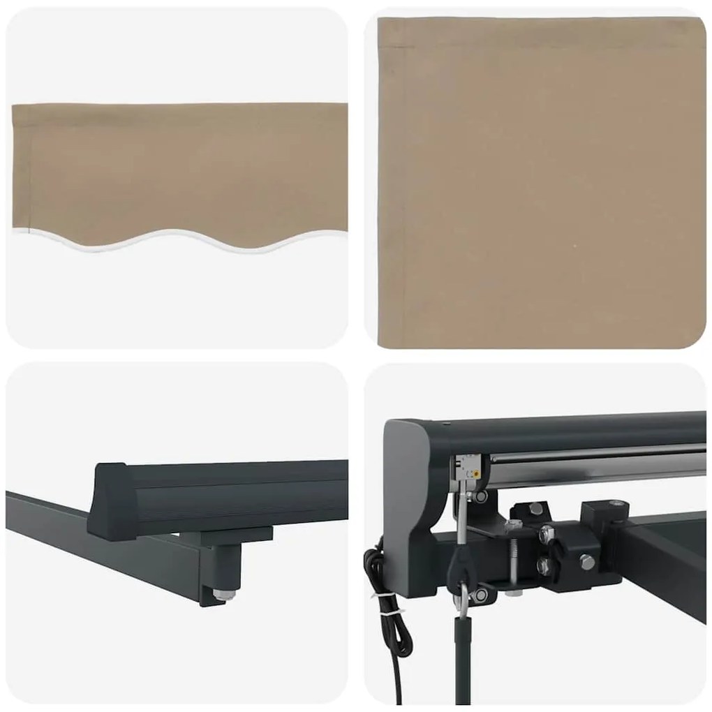 Toldo Retrátil Manual Bege 350x250 cm