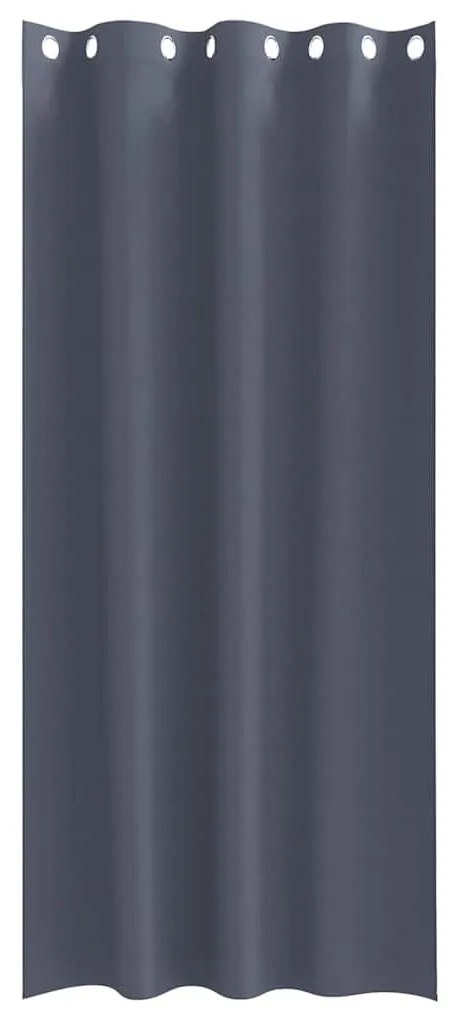 Cortinas 2 pcs Cinzento-escuro 225 x 140 cm Poliéster