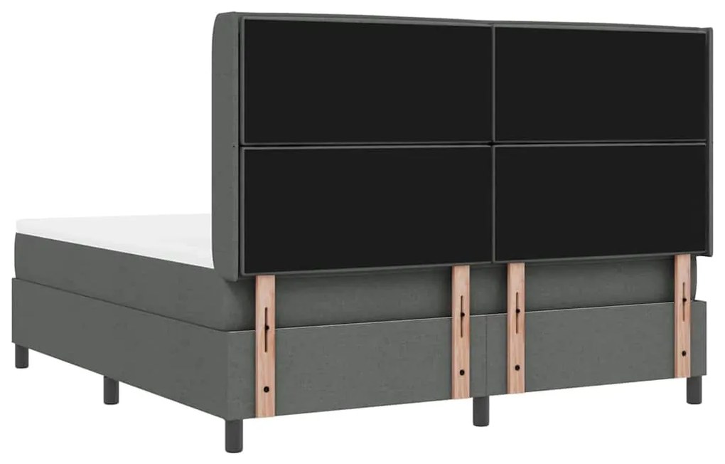 Cama Box com Colchão Cinza Escuro 180x200 cm em Tecido