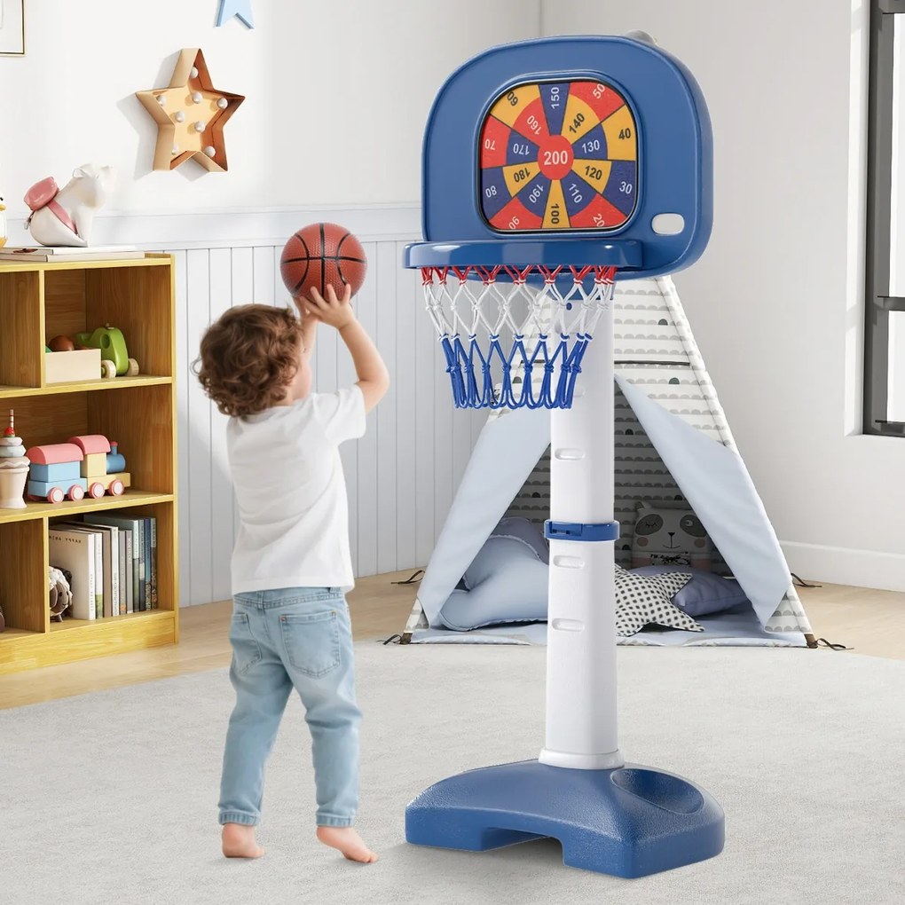 Triciclo infantil com assento ajustável e cestos de armazenamento para crianças de 1,5 a 5 anos - Azul-marinho