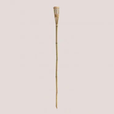 Tocha Led Solar Para Exterior Em Bambu Tasya ↑145 Cm - Sklum
