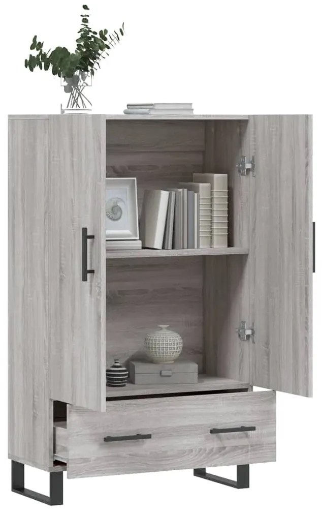Armário alto derivados de madeira 69,5x31x115cm cinza sonoma