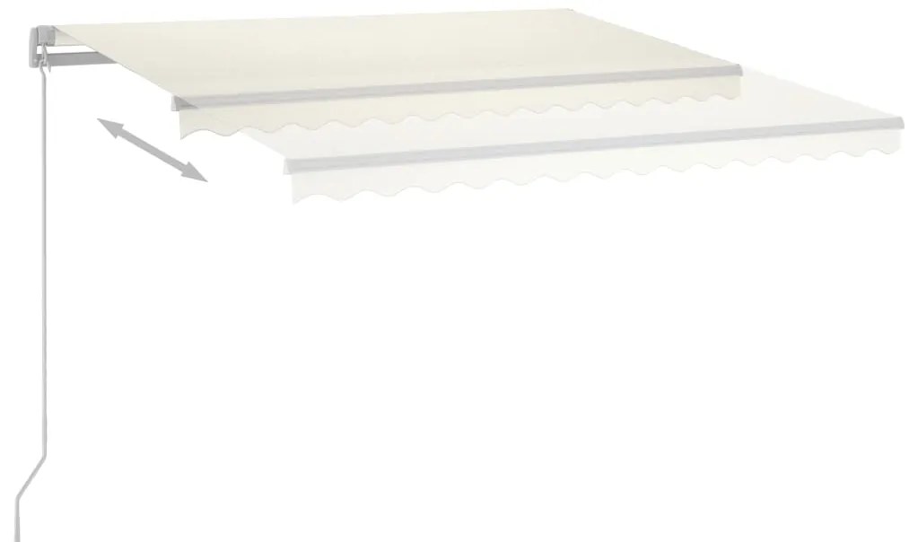 Toldo automático c/ LED e sensor de vento 4,5x3,5 m cor creme