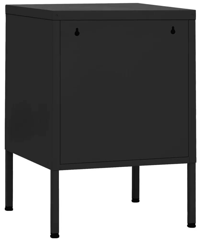 Mesa de cabeceira 35x35x51 cm aço preto