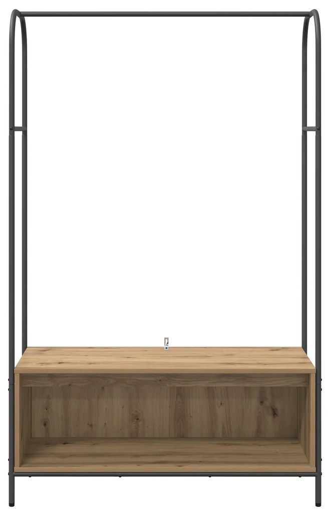 Cabide de Roupas com Prateleiras em Carvalho Artesanal 100x44x160 cm
