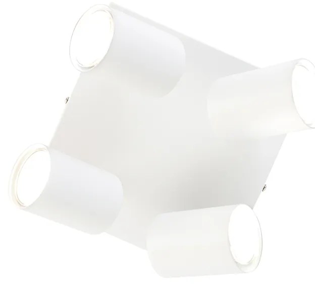 LED Candeeiro de Teto Inteligente Branco Quadrado com 4 GU10 Wifi - Jeana Moderno