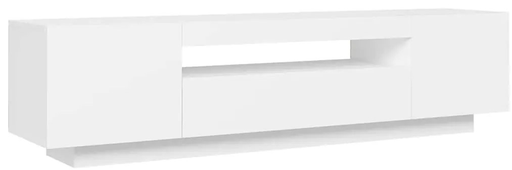 Móvel de TV com luzes LED 160x35x40 cm branco
