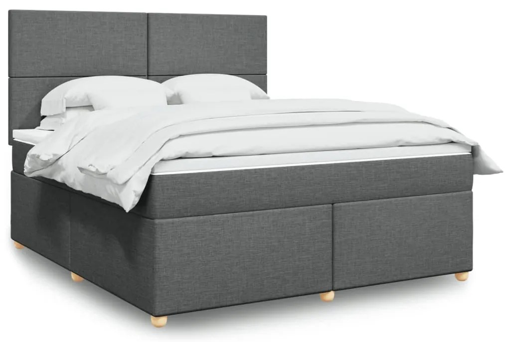Cama com molas/colchão 180x200 cm tecido cinzento-escuro