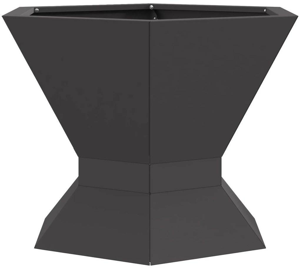 Fogueira Hexagonal vidaXL Preta 50x50x40 cm em Aço