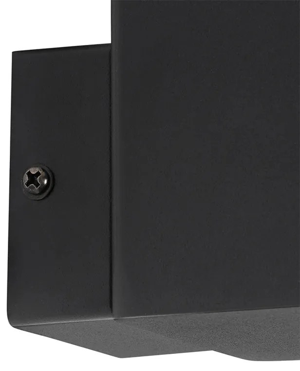 Candeeiro de parede exterior moderno preto IP44 com vidro fumê - Denmark