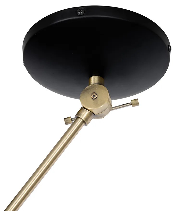 Candeeiro de teto retro preto com bronze - Milou Retro
