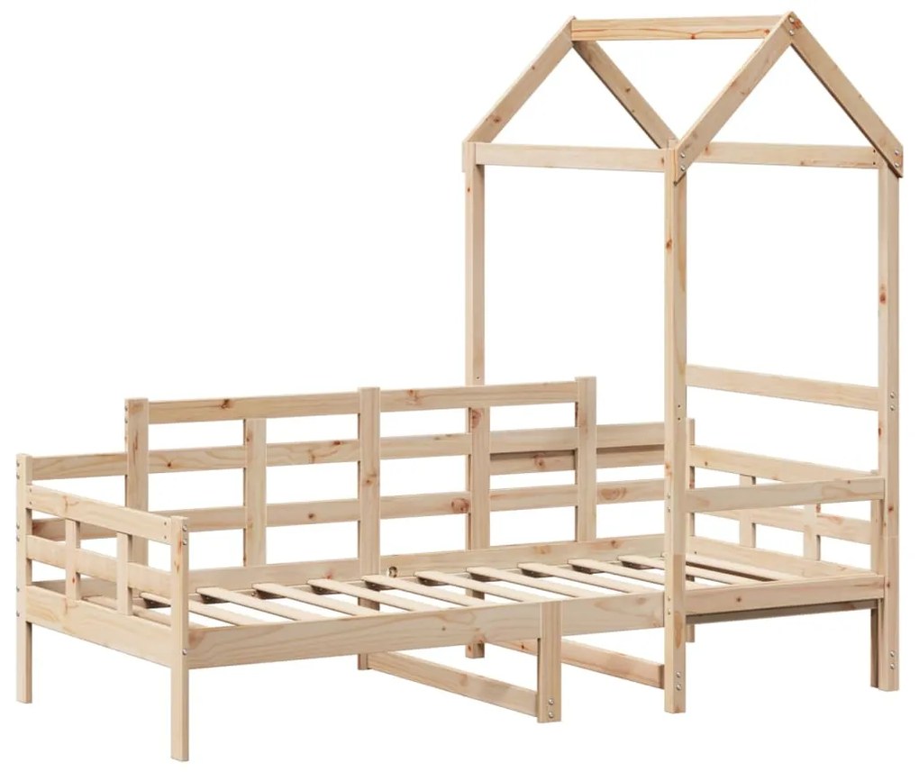 Sofá-cama com telhado 90x190 cm madeira de pinho maciça