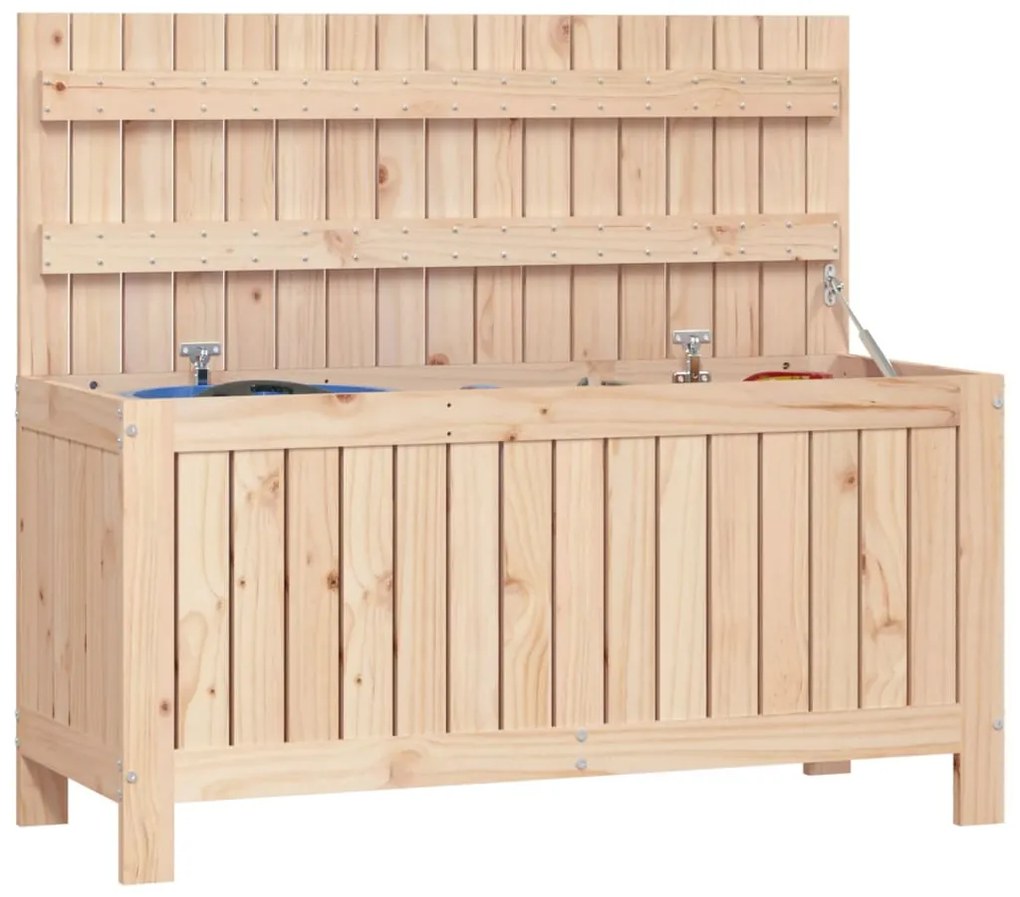 Baú de Arrumação para Jardim - Pinho Maciço Natural - 108x42,5x54 cm