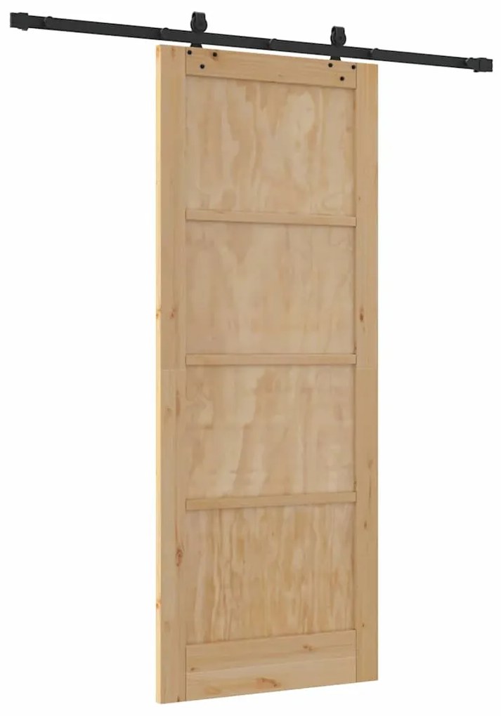 Porta Deslizante vidaXL com Conjunto de Ferragens 83x211 cm Madeira de