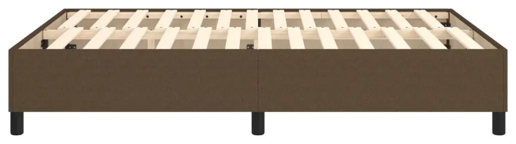 Estrutura de cama sem colchão 140x200 cm tecido castanho-escuro