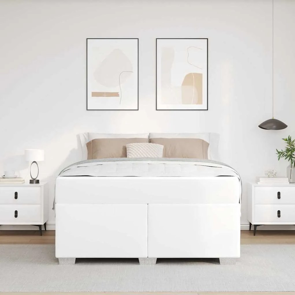 Estrutura da Cama Outros Branco 140 x 200 cm Couro sintético