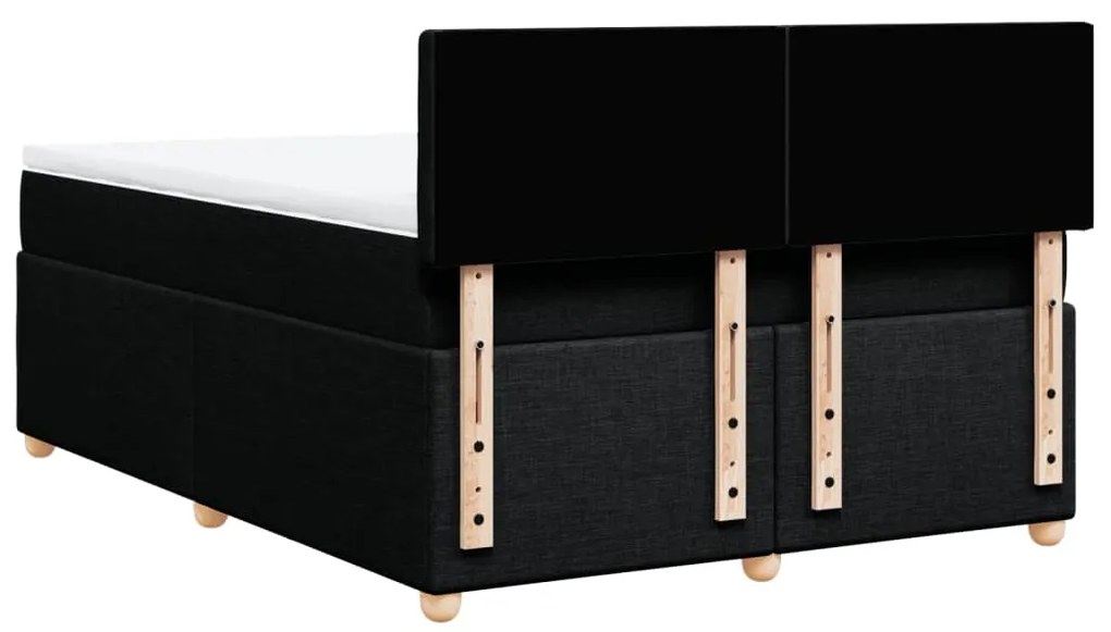 Cama com molas/colchão 140x200 cm tecido preto