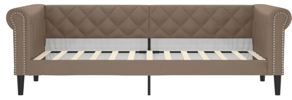 Sofá-cama com gavetão 90x200 cm couro artificial cappuccino