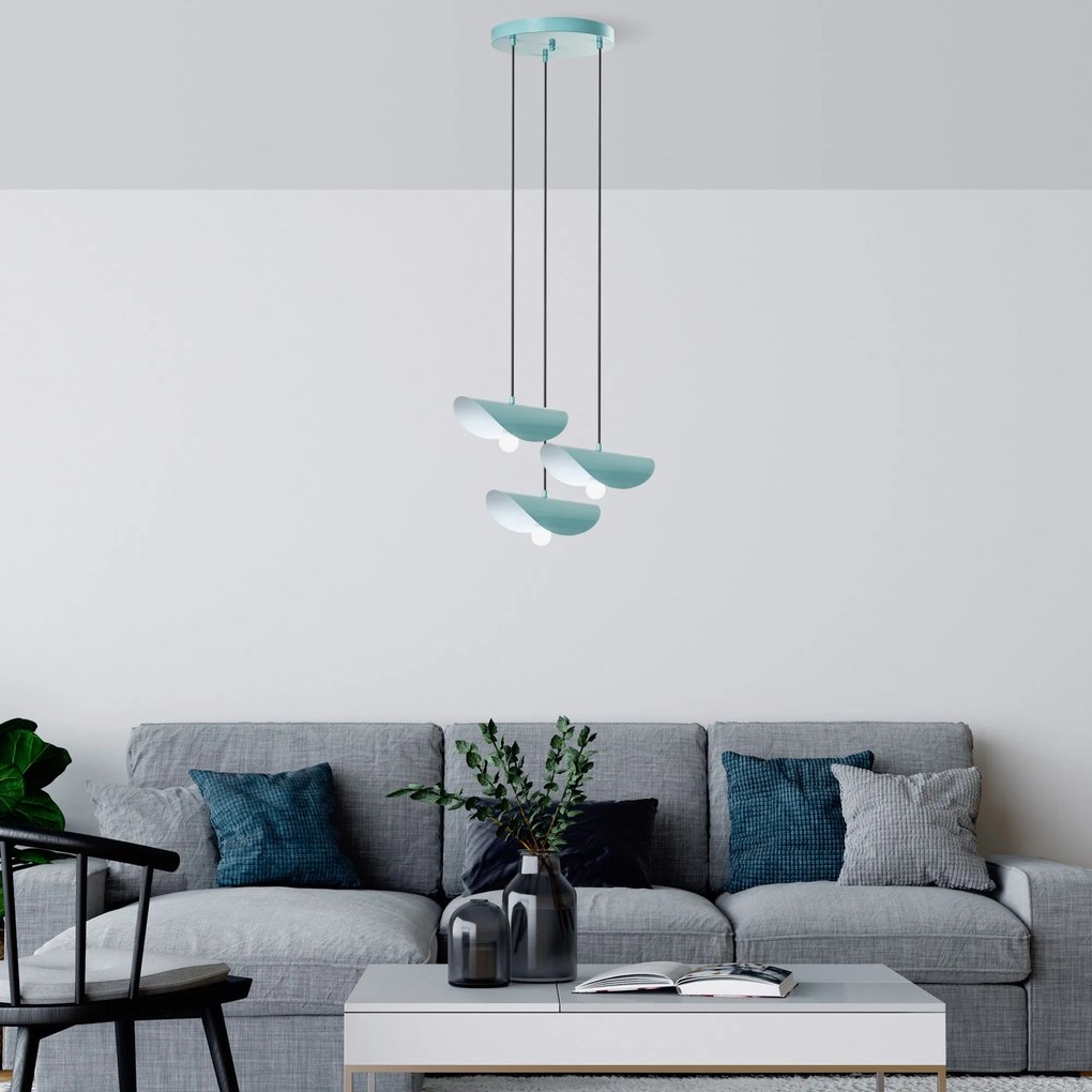 Chandelier Eger – Turquesa – Diâmetro 50 cm