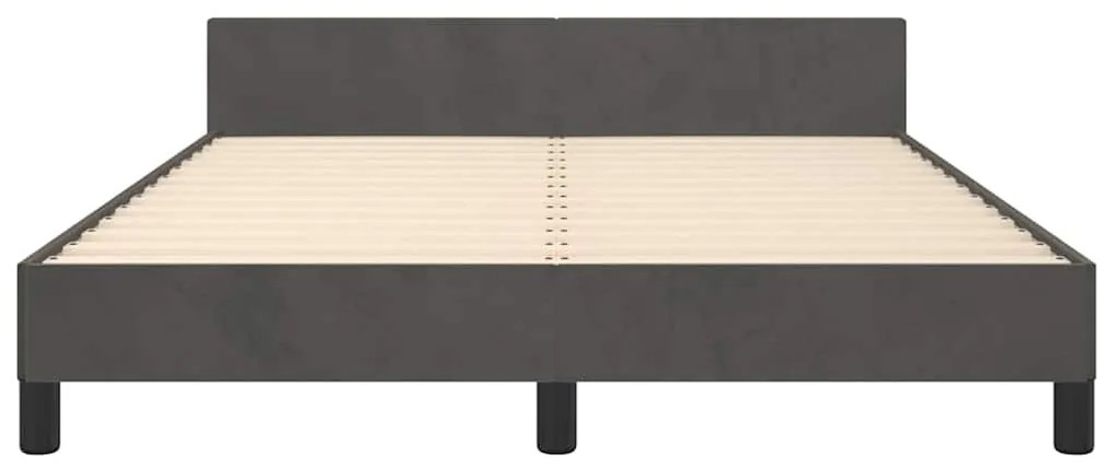 Estrutura de cama sem colchão 140x190 cm veludo cinzento-escuro