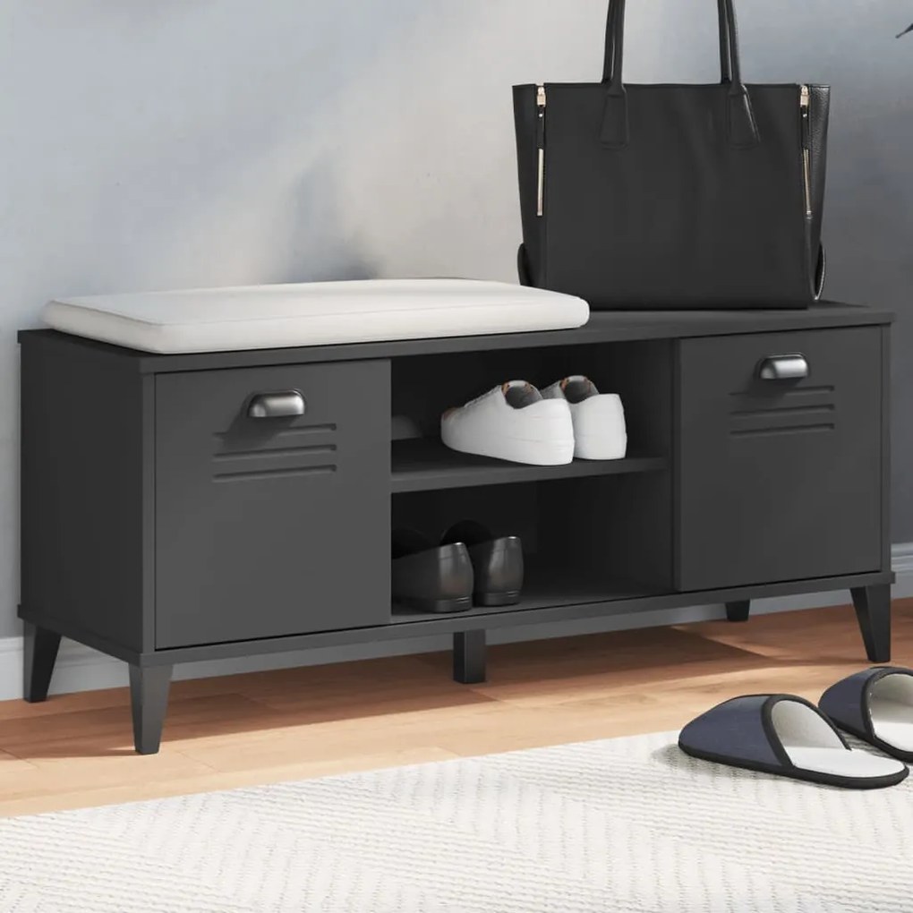 vidaXL Sapateira VIKEN 106x35x45 cm derivados de madeira preto