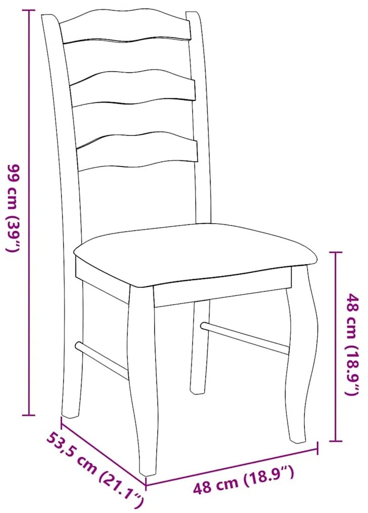 Cadeiras de jantar com almofadões 2 pcs madeira maciça branco